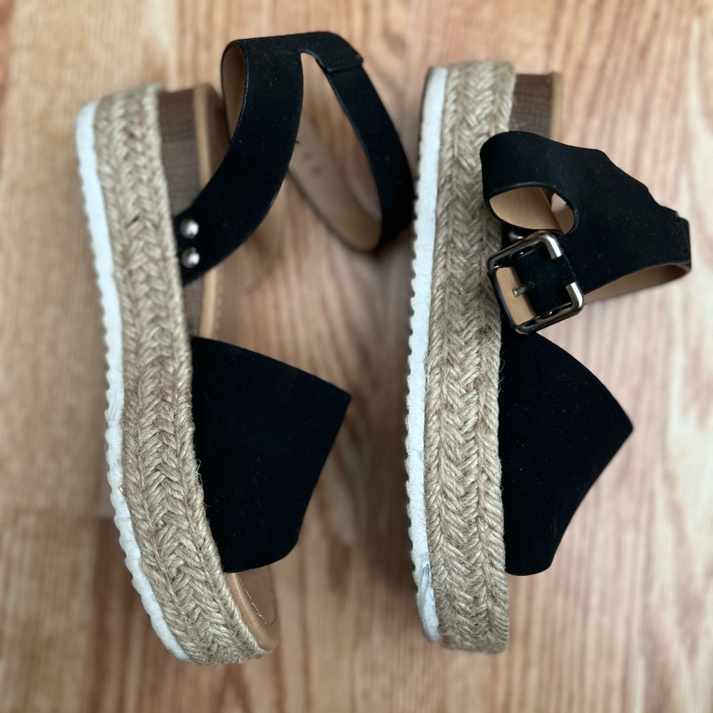 Black Espadrille Sandals - Picture 3 of 3